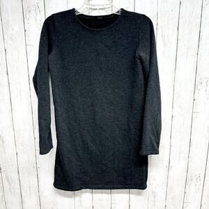 Chocolate Dress Women M Sweatshirt Jersey Heather Gray Crewneck Long Sleeve Midi